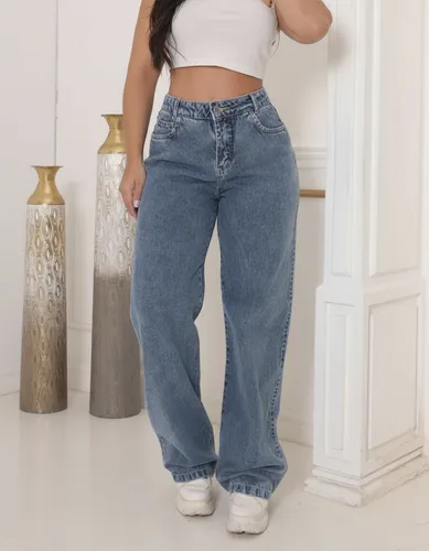 Calça Jeans Wide Leg Feminina Cintura Alta Sem Lycra Stillge –