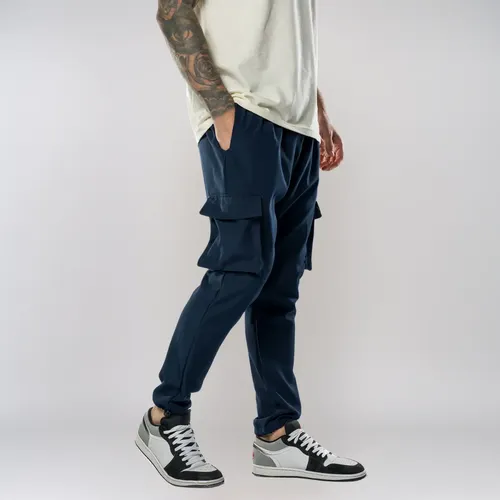 Calça Jogger Cargo Masculina Milimétrica Preta 4 Bolsos –