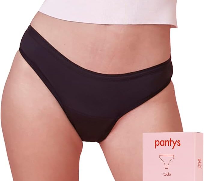 Calcinha Absorvente Menstrual, Fluxo Moderado, Pantys, Xodó, Feminino, Preto