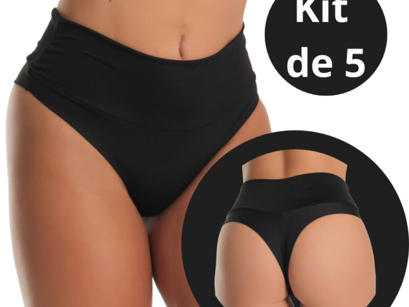 Calcinhas Modeladora Cós Alto Fio Duplo Kit Lingerie