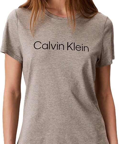 Calvin Klein Camiseta feminina com logotipo modal de algodão