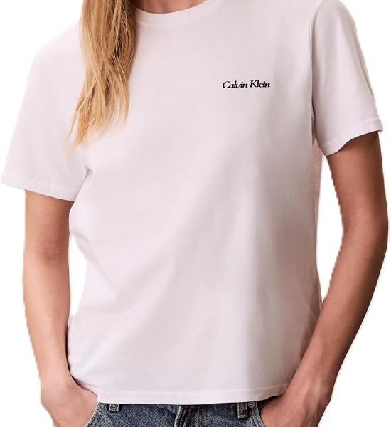Calvin Klein Camiseta feminina de modelagem clássica de desempenho