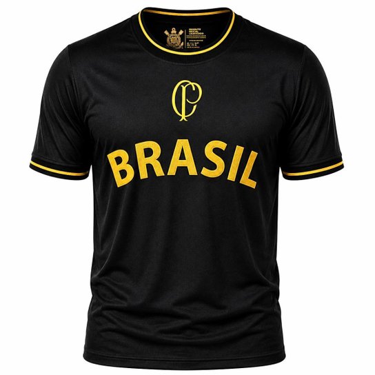 Camisa Corinthians Especial Brasil Gold – Masculino – Preto | Netshoes