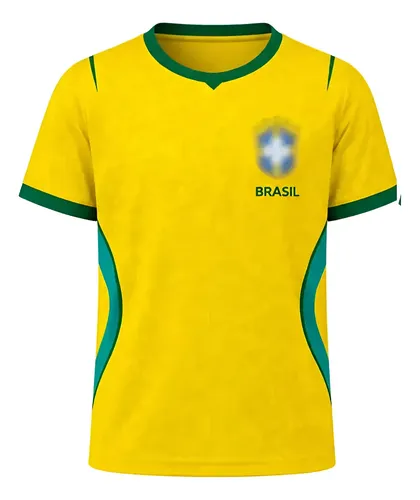 Camiseta Brasil Amarela Infantil Futebol Camiseta Blusa Uv+ –