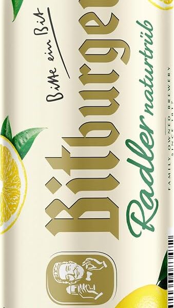 Cerveja Pilsen Bitburger Radler Naturtrüb Lata 500ml – com Refrigerante de Limão