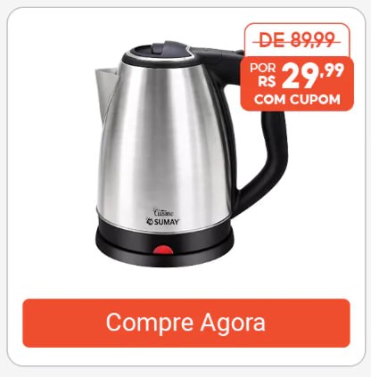 Chaleira Elétrica Inox 1,8L Desligamento Automático 1000W Sumay