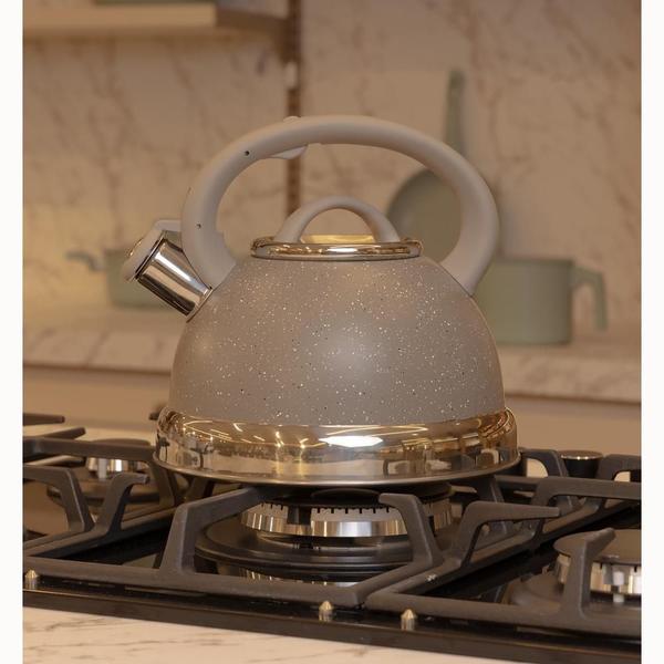 Chaleira de Indução com Apito Granito Chef 3L Taupe Aço Inox – Lyor – Chaleira –
