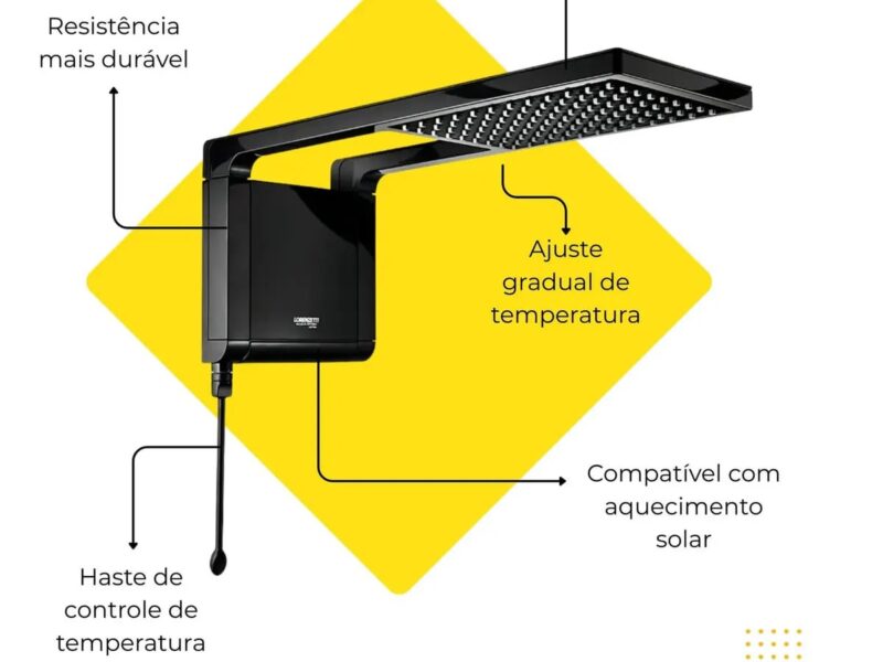 Chuveiro Eletrônico Lorenzetti Acqua Storm Ultra Preto 7800W 220V –