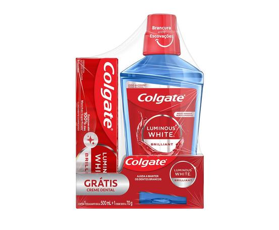 Colgate Enxaguante Bucal para Clareamento Luminous White 500ml Promo 1 Creme Dental