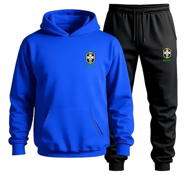 Conjunto Moletom Canguru Calça Blusa Seleção Brasileira
