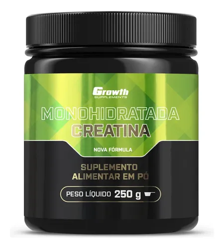 Creatina Monohidratada 250g Growth Supplements – Sem sabor em Pó –