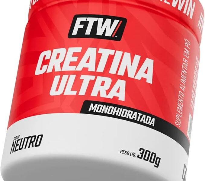 Creatina Monohidratada com Maltodextrina Pote Ultra 300g em Pó FTW, Suplemento Alimentar, Sem Sabor