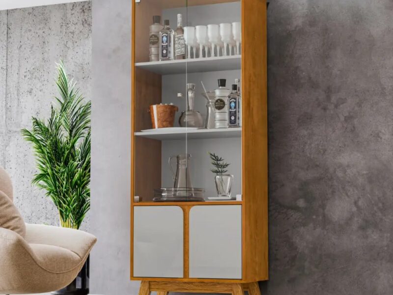 Cristaleira Madri 4 Portas Bechara Naturalle Off White –