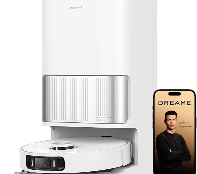 DREAME L40 Ultra AE Robô Aspirador e Mopa, Sucção 19.000Pa, Caixa de Poeira Autoesvaziável, Mopa Flexível com Lavagem Automática 75°C, Amigo dos Pets, App/Voz(Alexa/Google/Siri), 127v