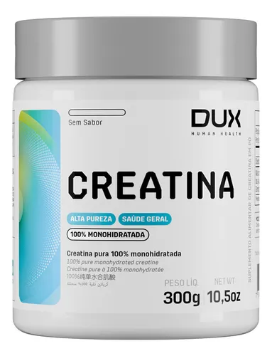 DUX HUMAN HEALTH Creatina 100% Monohidratada Sem Sabor 300g –