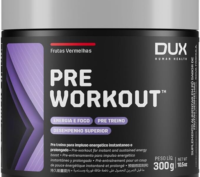 DUX Pré Treino Bifásico Pre Workout Original Sabor Maçã Verde 300G Dux Nutrition