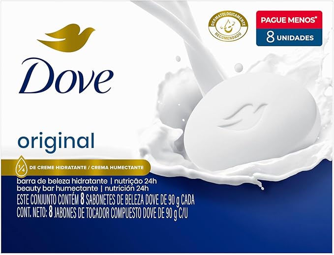 Dove Sabonete Em Barra Branco 90G – 8 Unidades