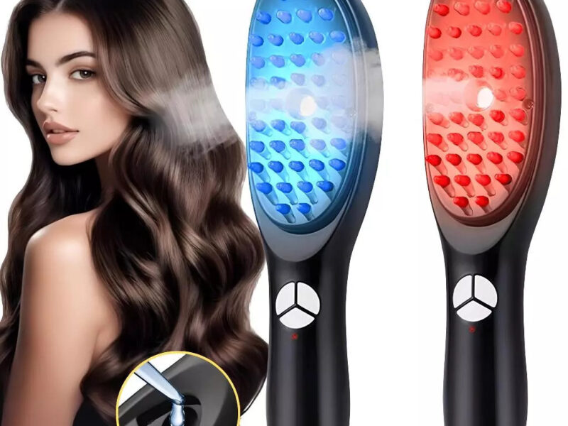 Escova Massageadora com Laser 4 em 1 – Tratamento Capilar e Antiqueda