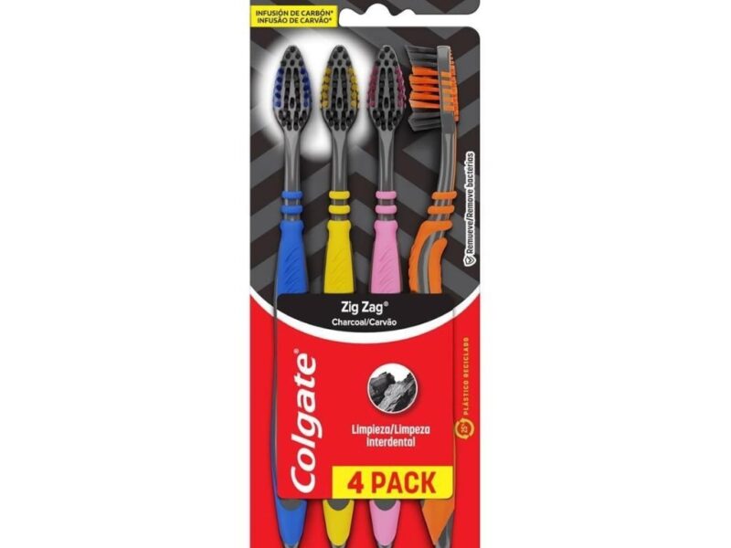 Escova de Dente Colgate ZigZag Carvão 4 unid