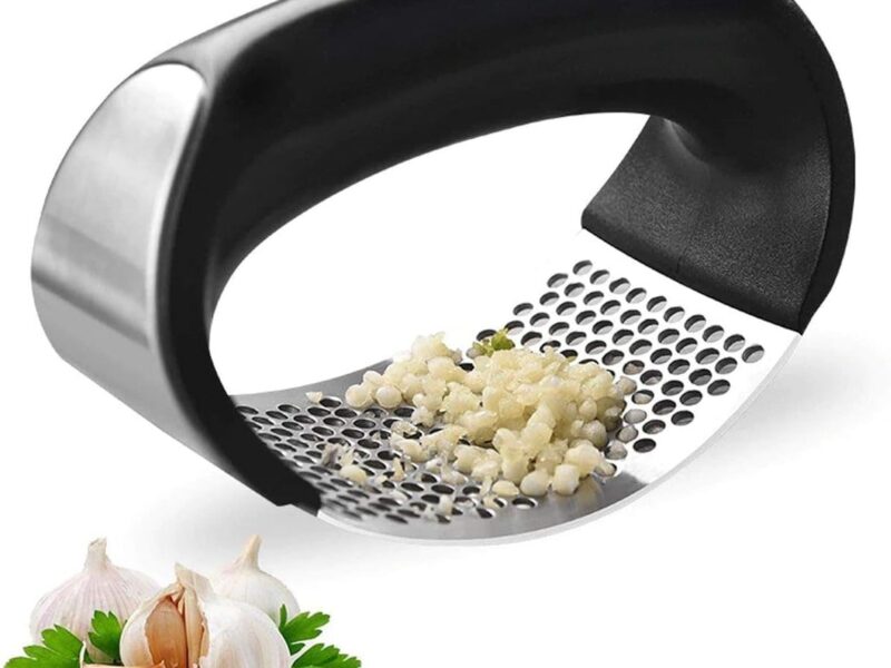 Espremedor Amassador de Alho Manual, Aço Inoxidável com Cabo Ergonômico