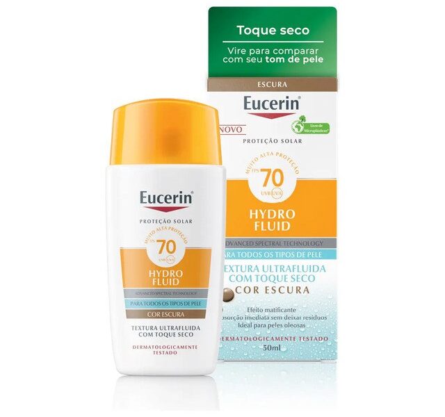 Eucerin Hydro Fluid Protetor Solar Fluido Facial Cor Escura FPS70 50ml –