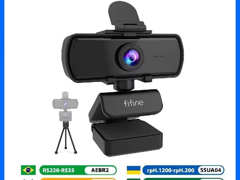 FIFINE 1440p Full HD PC Webcam com microfone, tripé, para desktop e laptop USB, webcam de transmissão ao vivo para chamadas de vídeo-K420 – AliExpress
