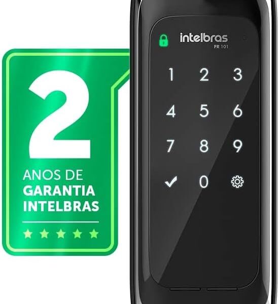 Fechadura Digital de Sobrepor Touch Screen FR 101 Preto Intelbras