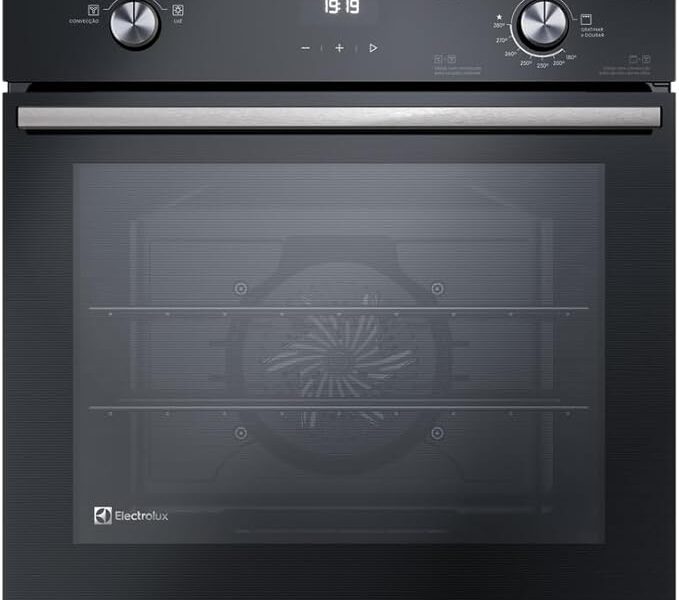 Forno de Embutir Electrolux a Gás 80L Efficient com PerfectCook360 Preto OE8GH 220v