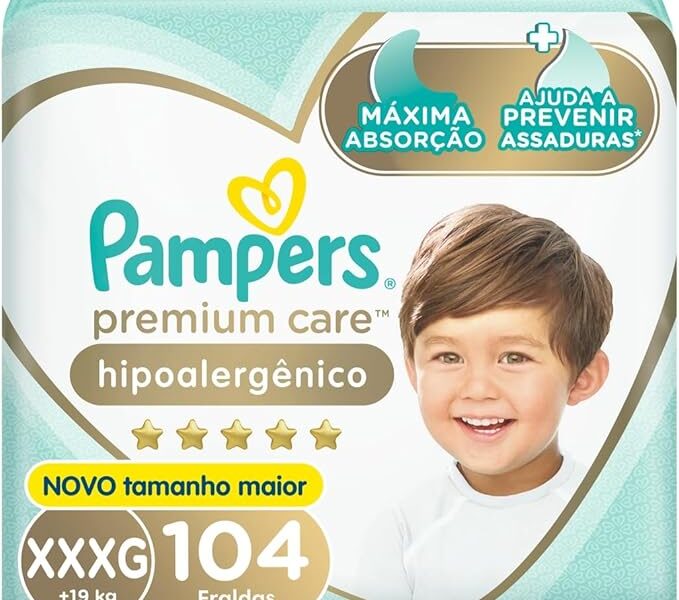 Fralda Pampers Premium Care Tamanho XXXG 104 Unidades
