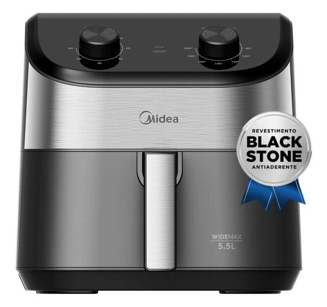 Fritadeira Air Fryer 5,5l Widemax Com Interior De Alumínio 1900w Midea –