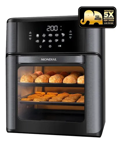 Fritadeira Elétrica AFON-12L-BG Forno Oven 12 Litros Preto Mondial –