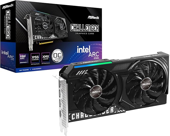 GPU ASROCK INTEL ARC B580 CHALLENGER 12G OC 192 BITS (B580 CL 12GO) 90-GA5LZZ-00UANF