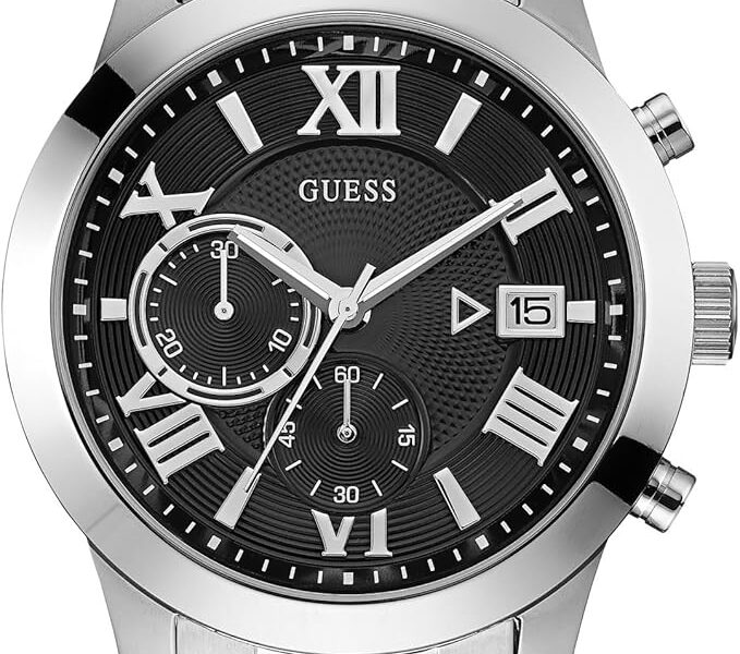 GUESS Relógio de aço inoxidável com cronógrafo. Cor: Gunmetal (Modelo: U0668G2)