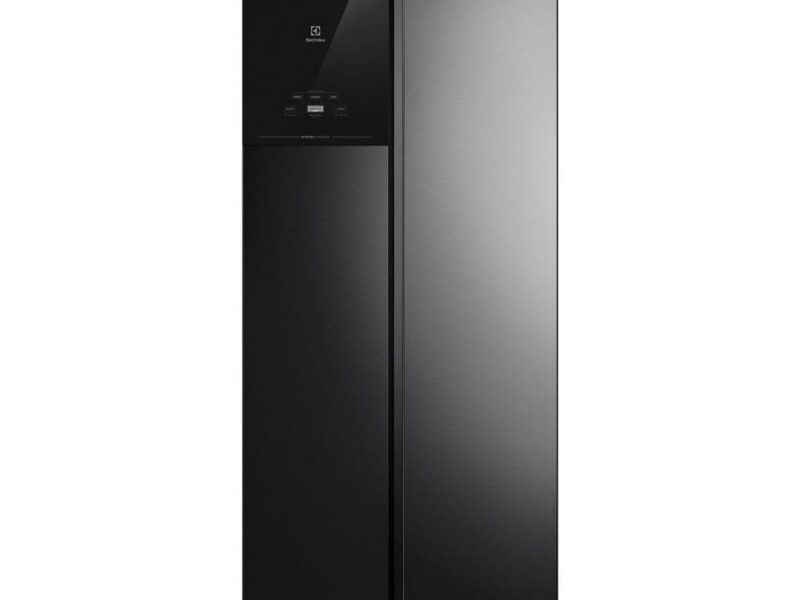 Geladeira Electrolux Frost Free Inverter 431L AutoSense Bivolt Side by Side Black Inox Look (ES40B)