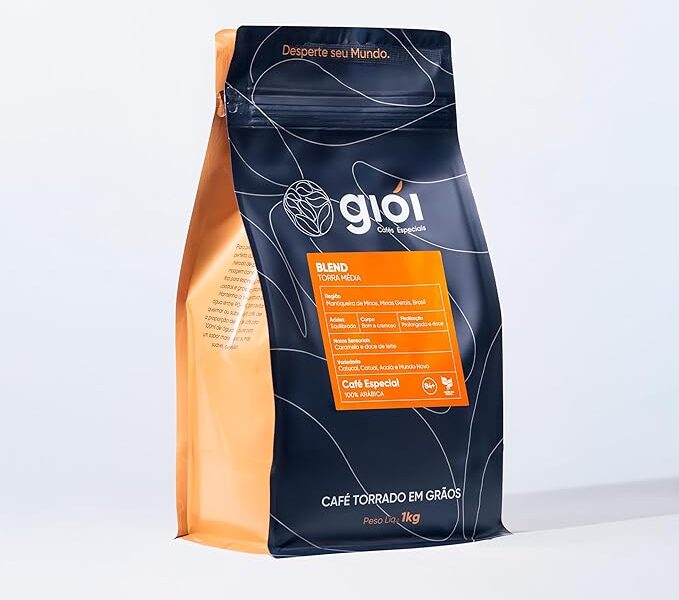 Giói Café Especial, 100% Arábica, Torrado, Em Grãos, 84+ (1kg, Blend Média)