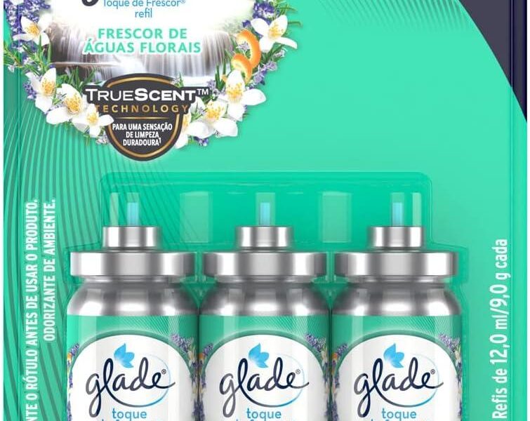 Glade Aromatizador de Ambiente Spray Refil, Odorizador de Ambiente Frescor de Águas Florais, Leve 3 Pague 2, 12ml cada