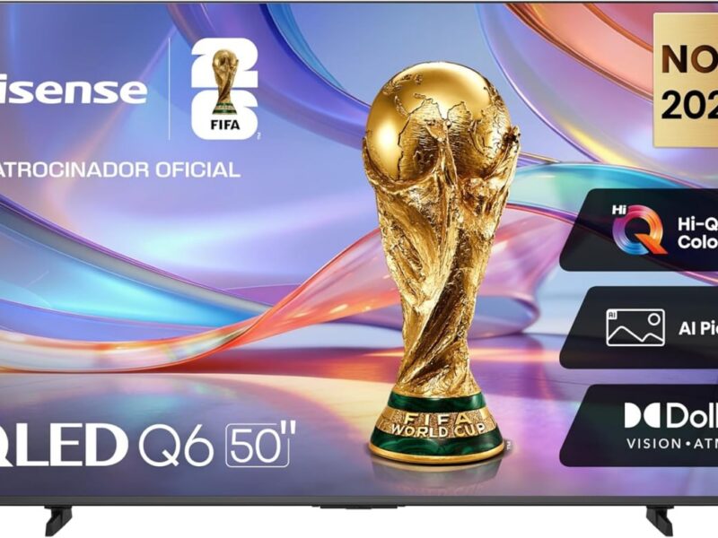 Hisense Smart TV 4K 50″ Polegadas 50Q6QVV com Processador AI, Dolby Vision, HDR10+, HLG, Filmmaker Mode, Dolby Gaming, Dolby Atmos, MiraCast e Compatibilidade Alexa e Google
