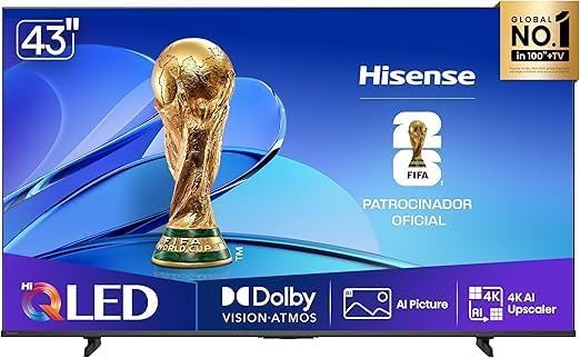 Hisense Smart TV UHD 4K QLED 50″ Polegadas 50Q6QV com HDR10+, Dolby Atmos, Sports Mode, Game Mode Plus e Compatível com Alexa na Amzn por R$ 2.197,53