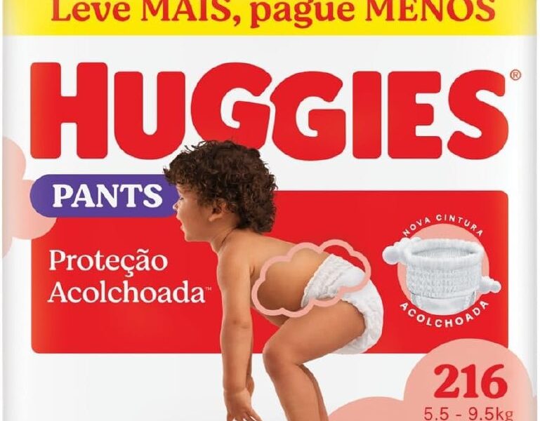 Huggies Fralda Pants Descartável Proteção Acolchoada M – 216 fraldas