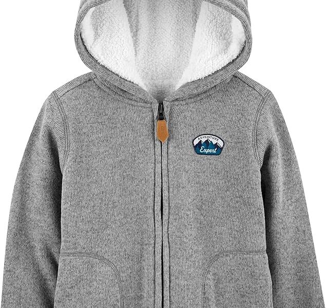 Jaqueta de lã Jaqueta de lã com capuz com forro sherpa G024 Simple Joys by Carter’sMeninos