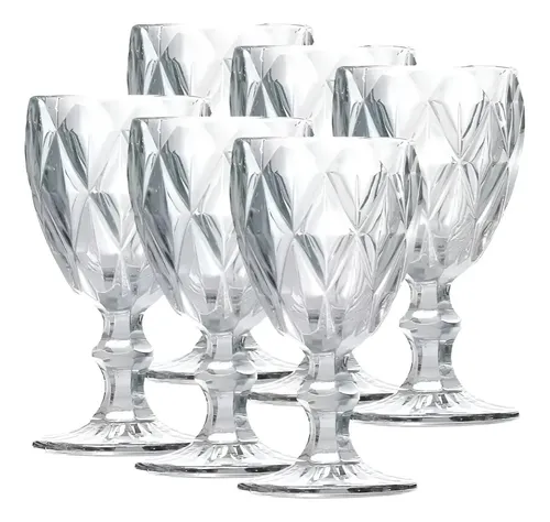 Jogo De 6 Taças Transparente Diamond Gamma 340ml –