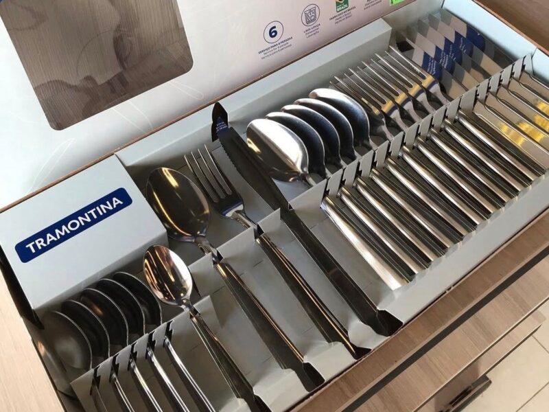 Jogo Talheres Faqueiro Búzios Aço Inox 24 Peças Tramontina –