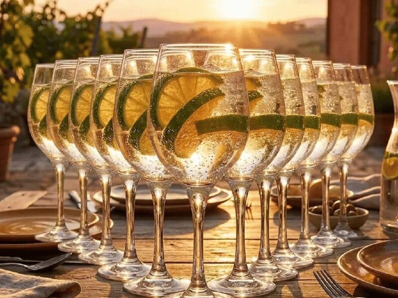 Jogo de Taças para Vinho Ruvolo de Vidro, 490 mL – Kit com 12 Peças –