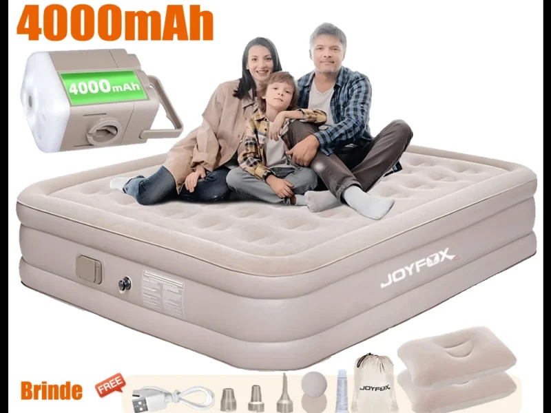 Joyfox Colchão Inflável Queen Com Bateria De Lítio Integrada 203*154cm colchão de ar interior glamping esteiras 1/2/3 pessoas – AliExpress 18