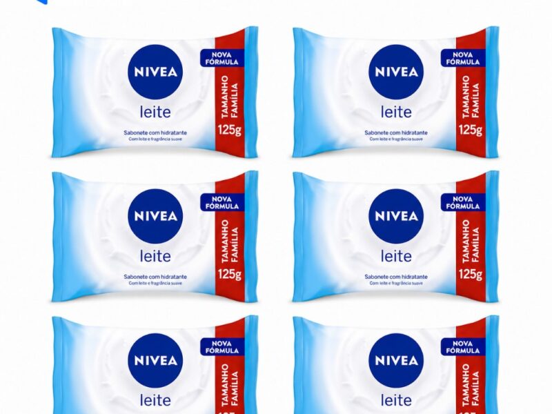 KIT NIVEA Sabonete em Barra Leite 125g – 6 Unidades