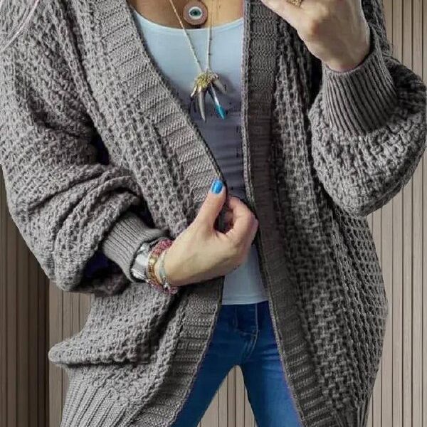 Kimono Cardigã Feminin Casaco La Trico Sueter Moda Inverno –