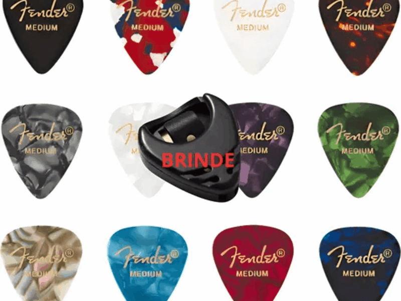 Kit 10 Palhetas Fender 0,71mm Violao Cavaco Ukelele Guitarra –