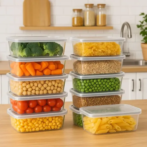 Kit 10 Potes 500ml Bpa Free Freezer Microondas Reutilizável –