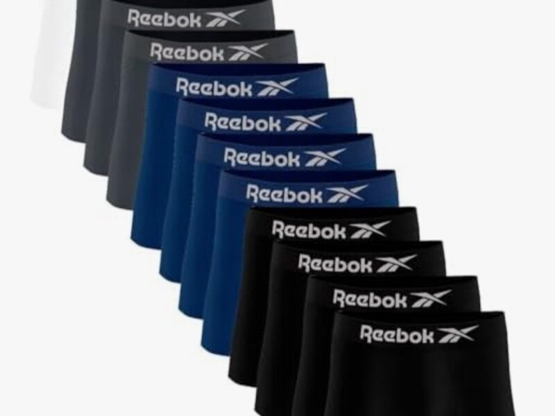 Kit 12 Cuecas Boxer Reebok Masculinas Microfibra Adulto Box Sem Costura