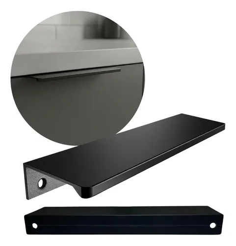 Kit 25 Perfil Puxador Slim Alumínio Para Móveis 14cm Preto –